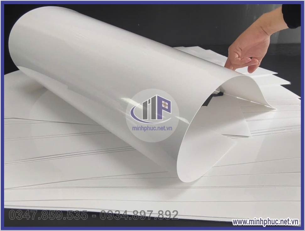 tam nhua pet polyethylene terephthalate mau trang sua day 1mm lam quang cao in an